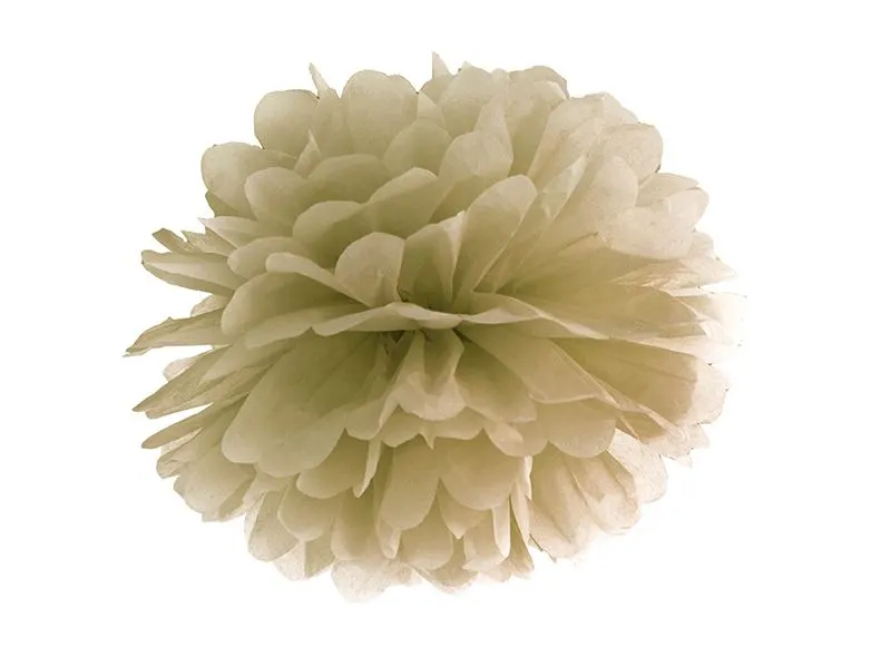 Pompom aus Papier - groß, Gold