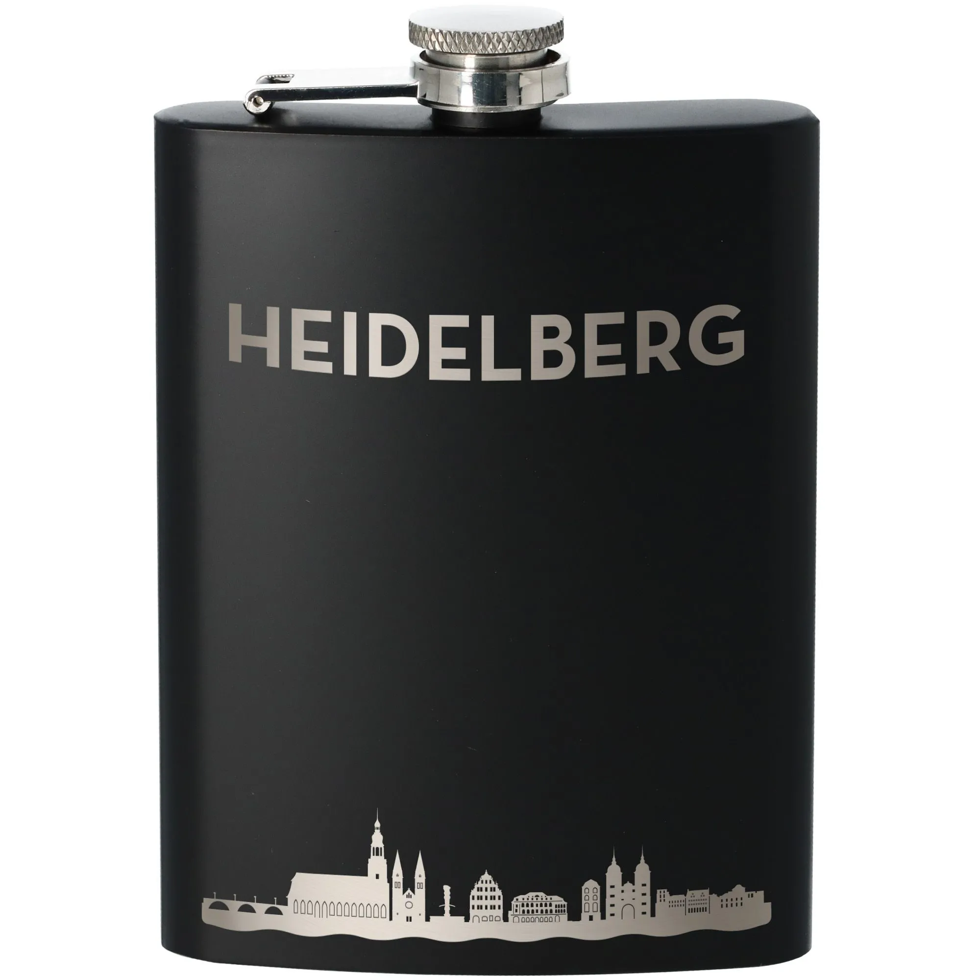Flachmann Skyline Heidelberg Schwarz 225ml