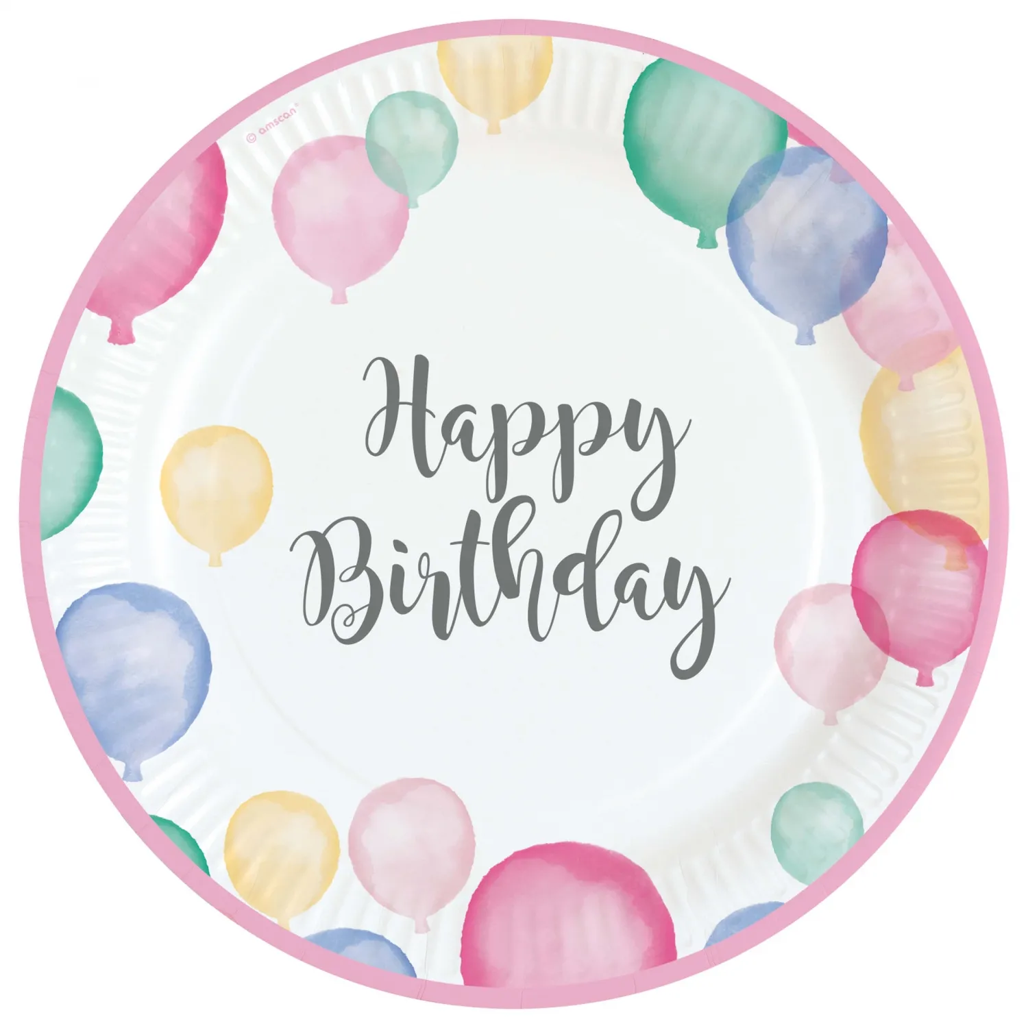 Happy Birthday Pastell - 8 Pappteller