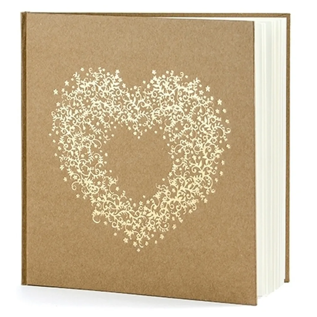 Gästebuch Kraftpapier mit goldenem Herz