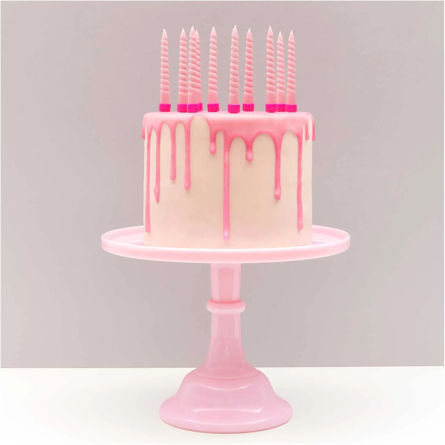10 Spiralkerzen für den Kuchen - Rosa je Ø 1,2cm
