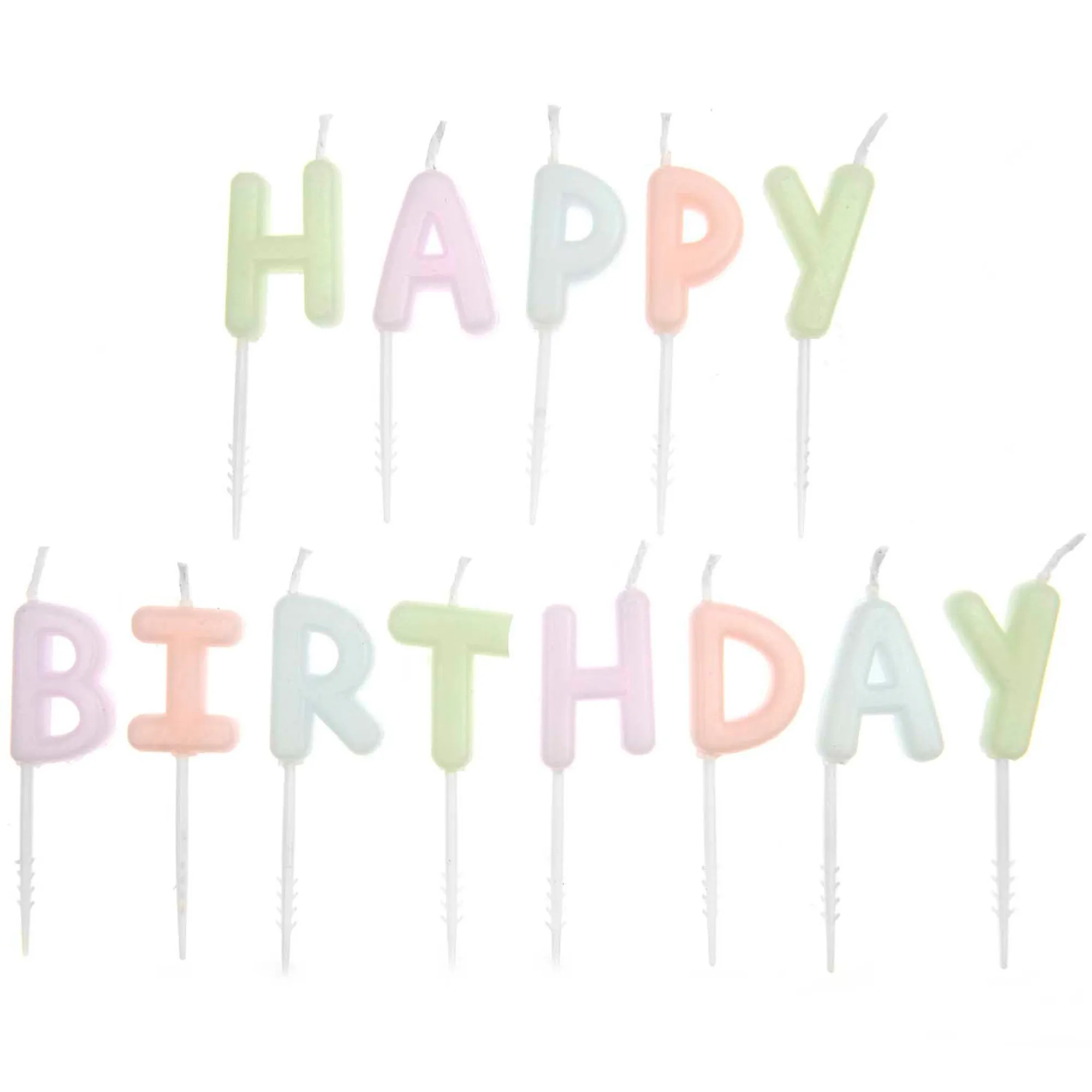 Geburstagskerzen "Happy Birthday" - Pastell