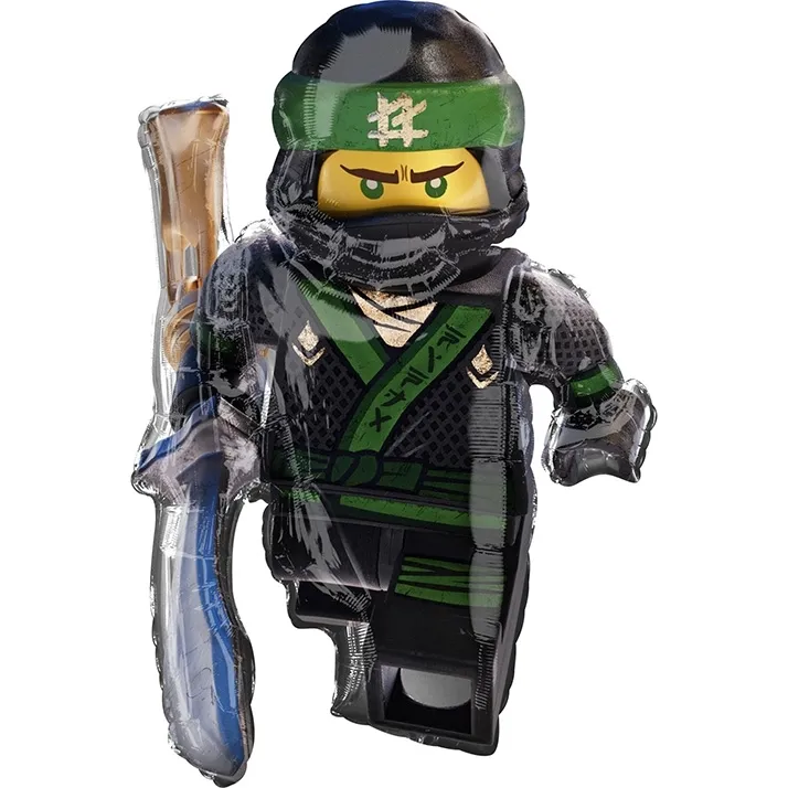 Lego Figur, Ninja, Schwert, Green Bandana, Schwarz-Grün