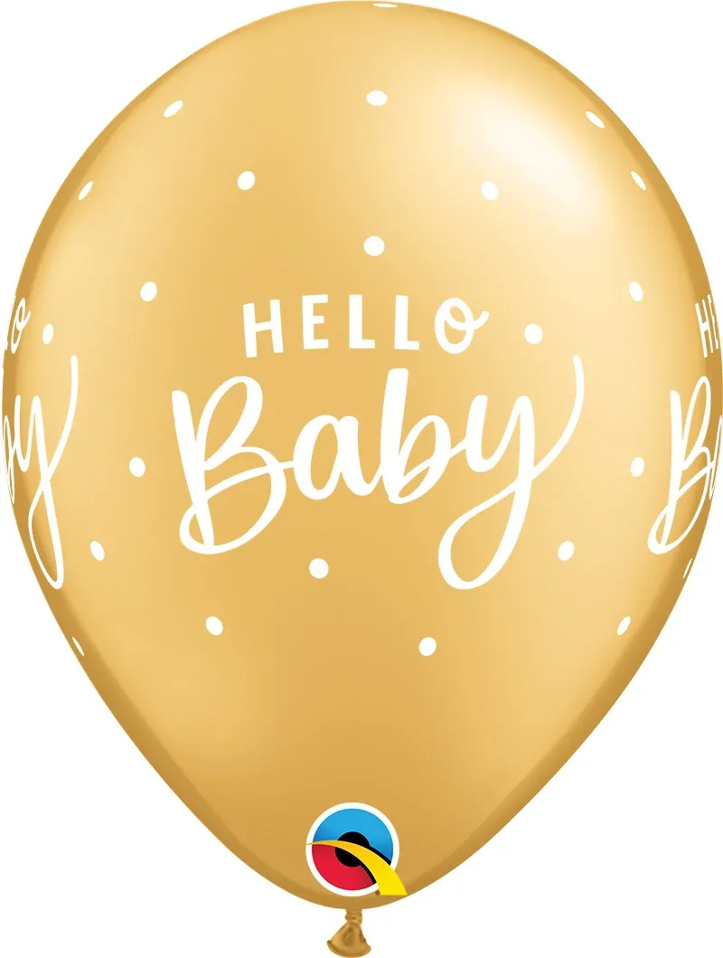 Qualatex Latexballon "Hello Baby" Dots Ø 30cm