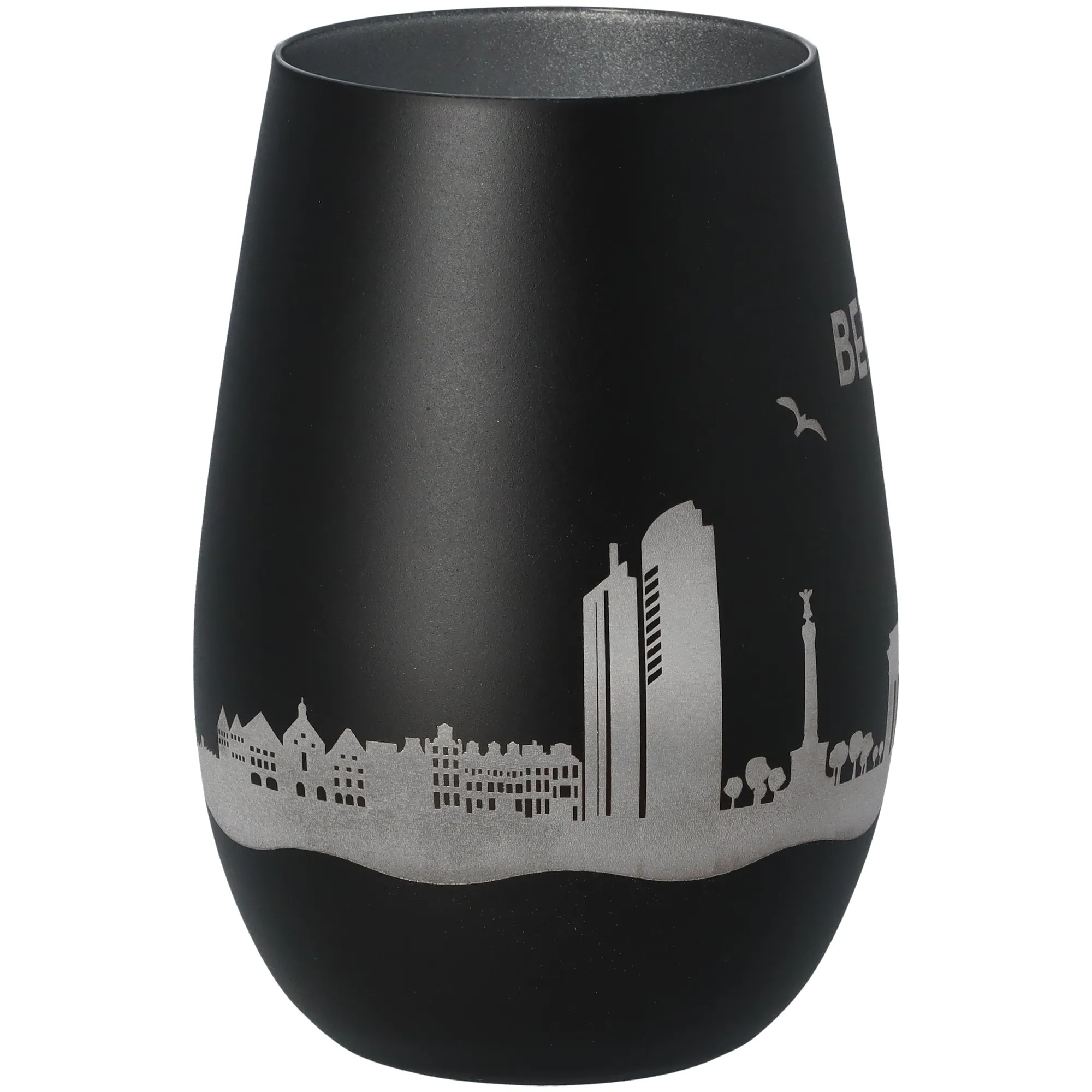 Windlicht Skyline Berlin Schwarz/Silber
