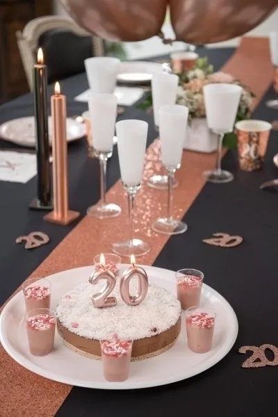 Zahlenkerze "5", Roségold