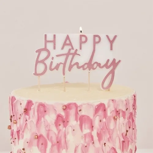 kuchen, geburtstag, torte, pink, kerze