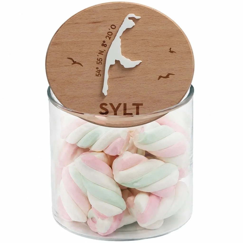 Geschenkglas Skyline "Sylt Silhouette" Weiß 530 ml