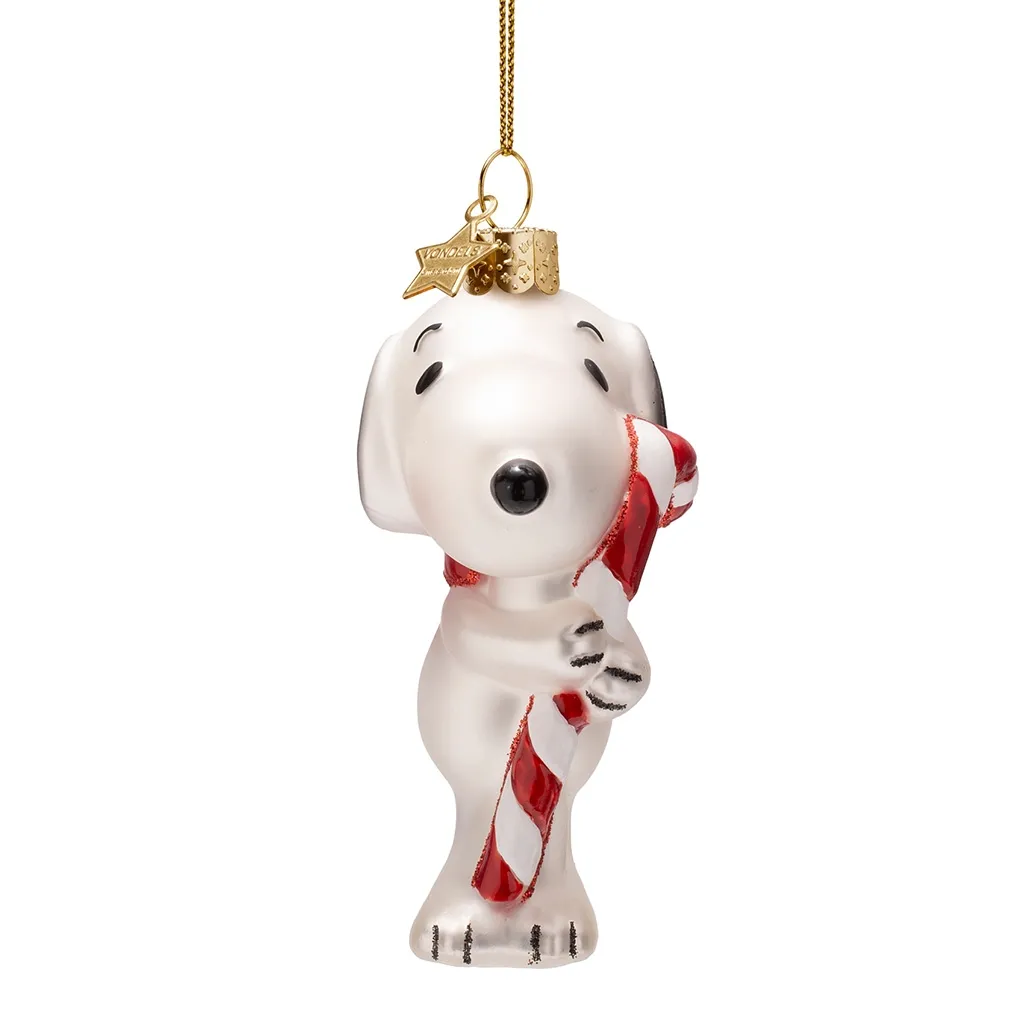 Vondels Weihnachtskugel "Snoopy mit Zuckerstange"