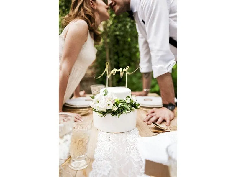 Cake Topper Love Gold
