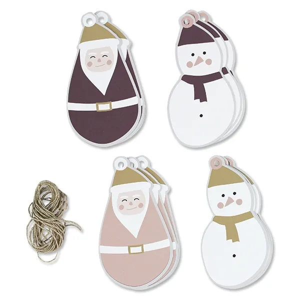 Geschenkanhänger Weihnachten Rosa/Aubergine