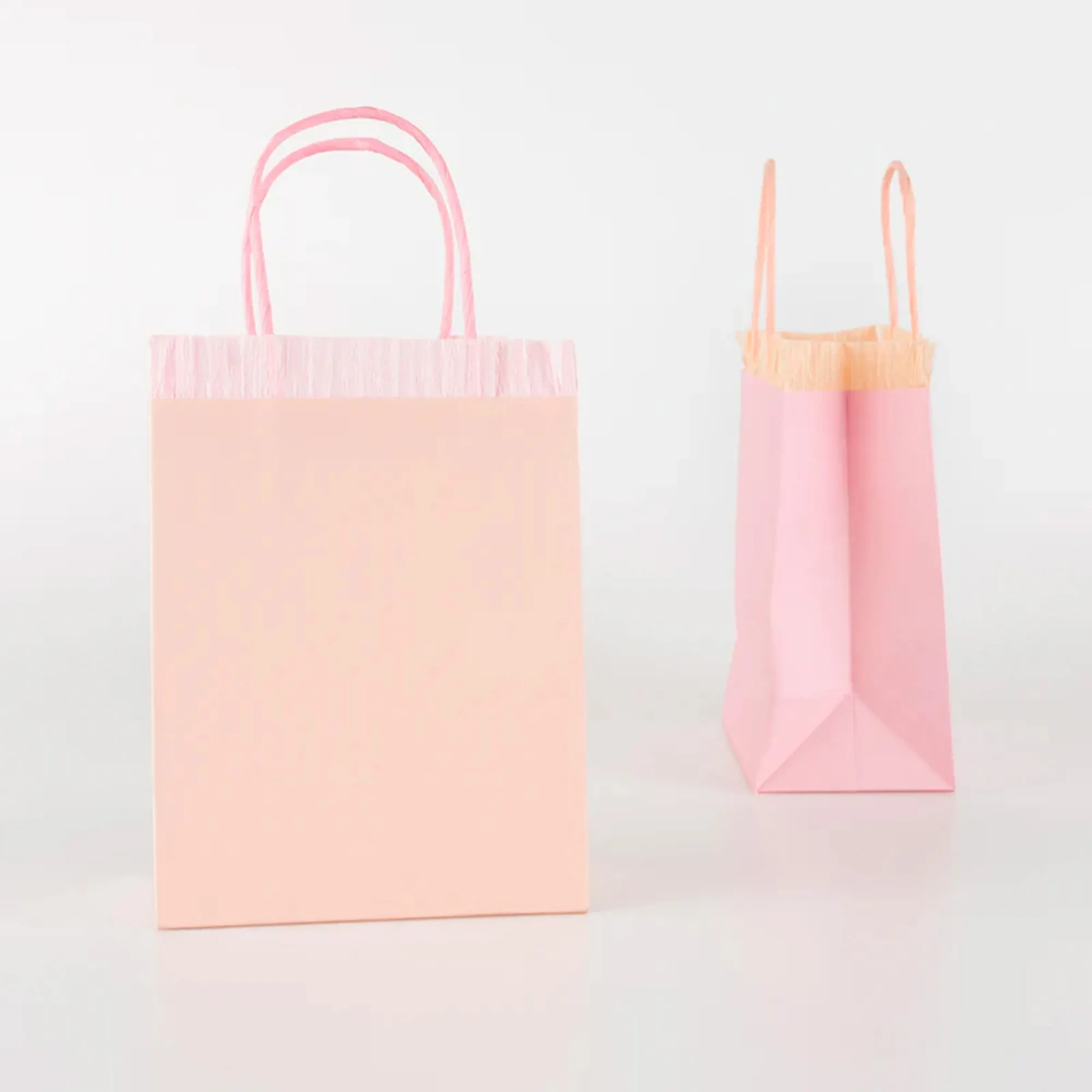 Papiertragetasche, Shopper, Rosa, Präsenttasche, Gebänderte Henkel
