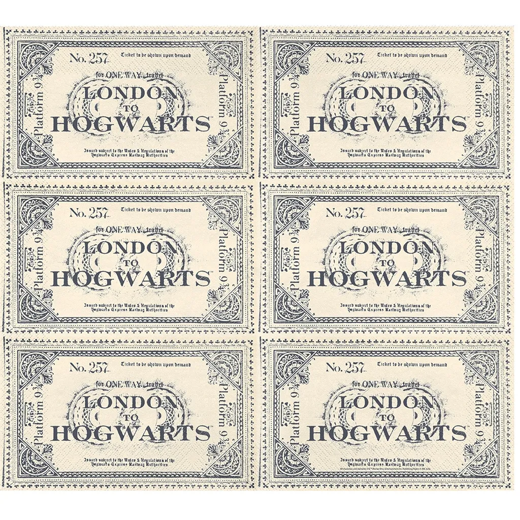 20 Servietten Harry Potter "Ticket London to Hogwarts"
