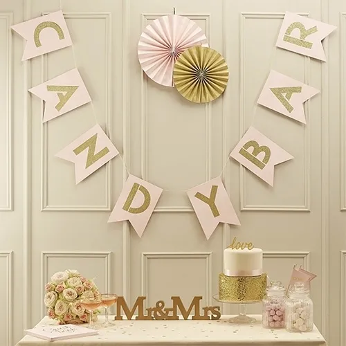 banner, deko, pink, kuchen, garland