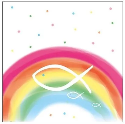 20 Cocktailservietten "Bunter Regenbogen" Fische