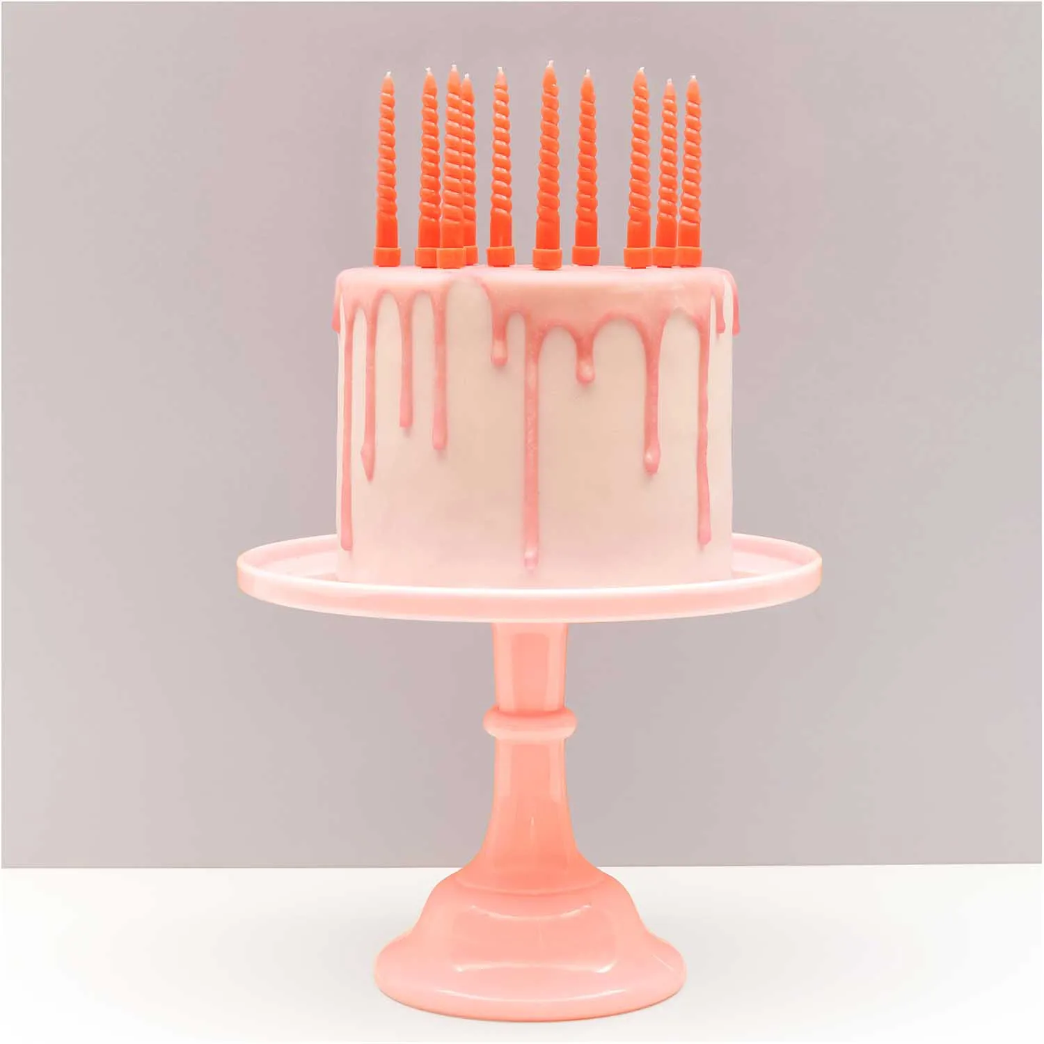 10 Spiralkerzen für den Kuchen - Neon Rot je Ø 1,2cm