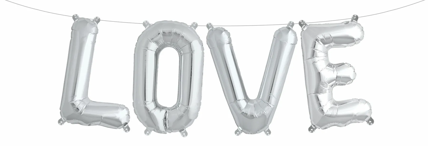 Folienballon-Girlande  "Love" Silber