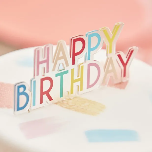 Cake Topper Acryl "Happy Birthday"