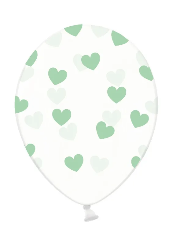 Latexballon Transparent Mint Herzen Ø 30cm
