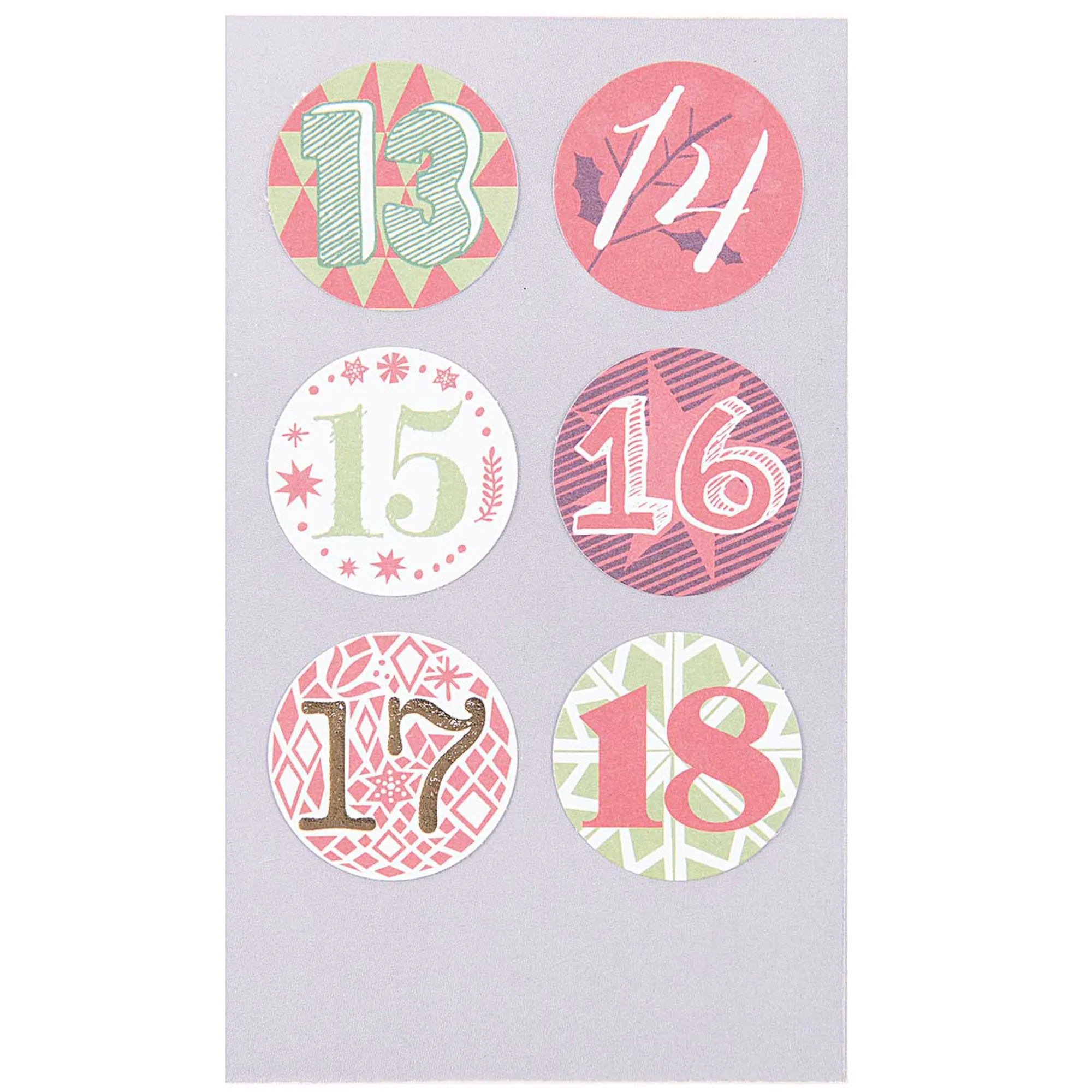 Adventskalender Sticker - Rot / Grün