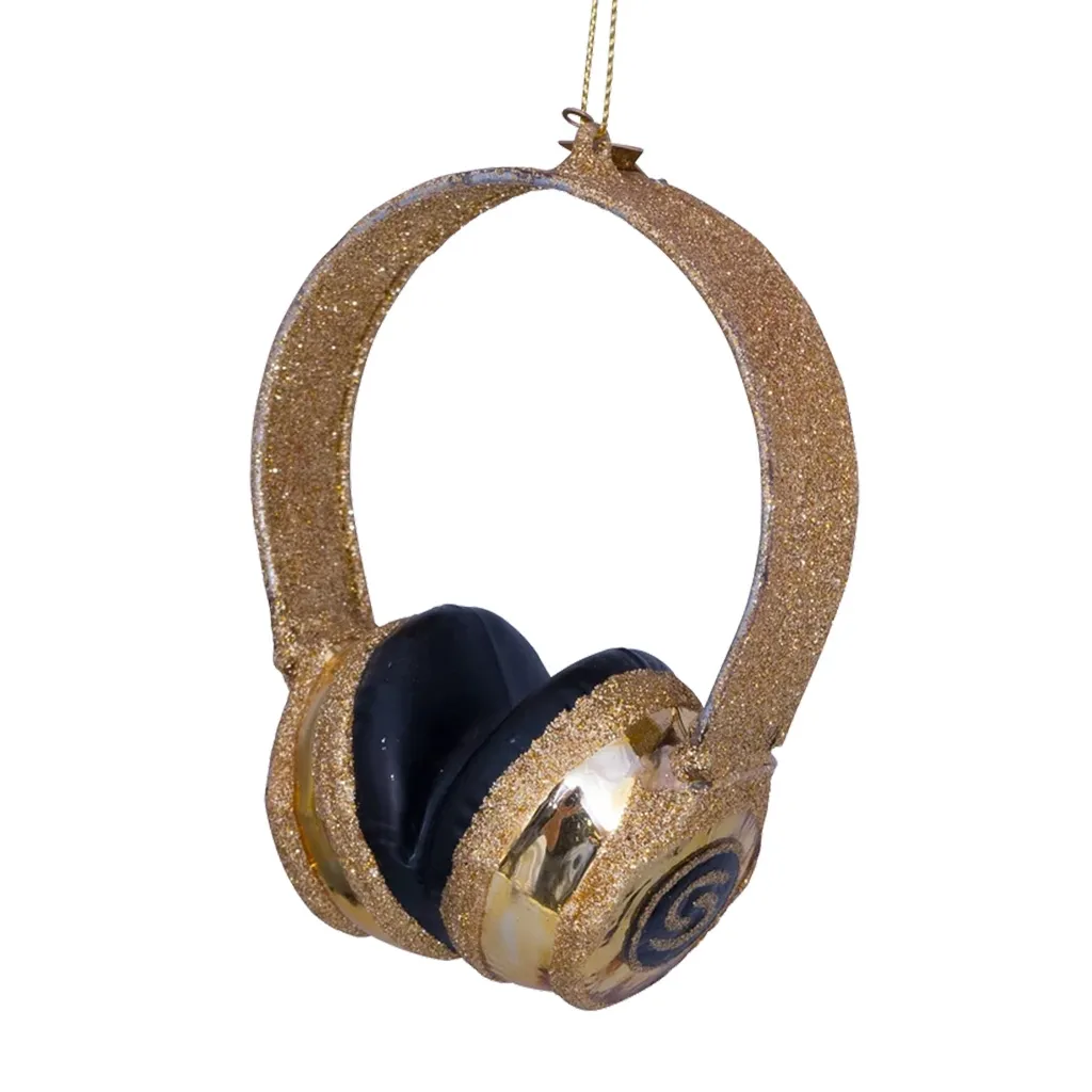 kopfhörer, glitzer, gold, headphones, kunststoff