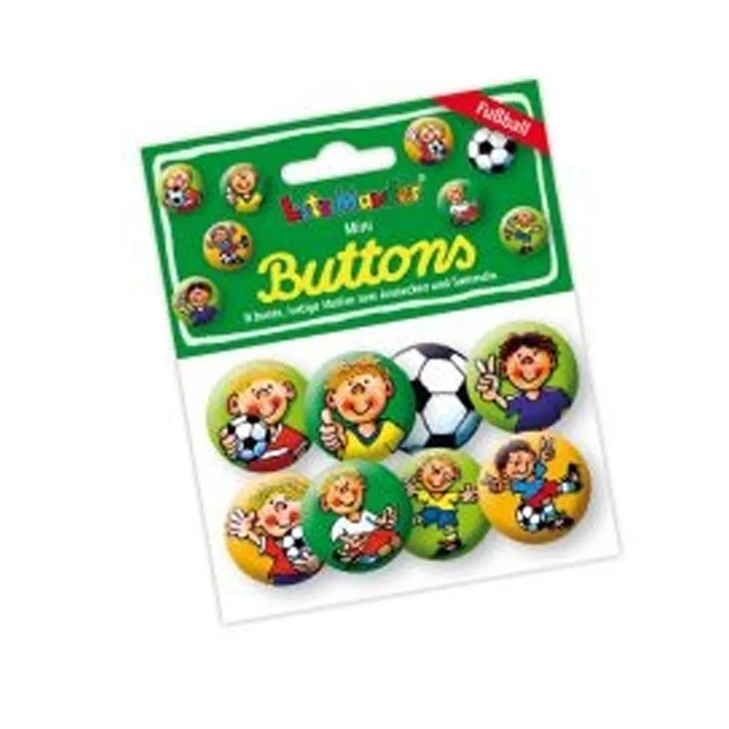 Fußball - 8 Minibuttons "Fußballer Fritz Flanke"