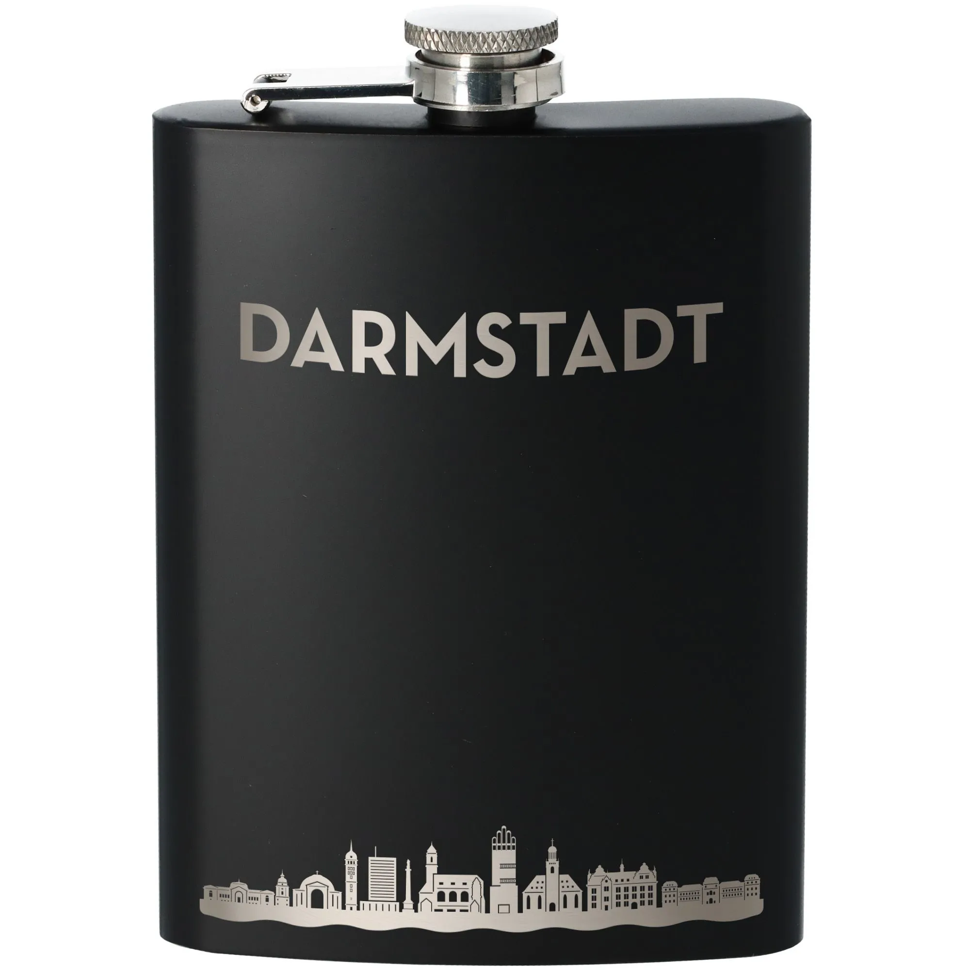 Flachmann Skyline Darmstadt Schwarz 225ml