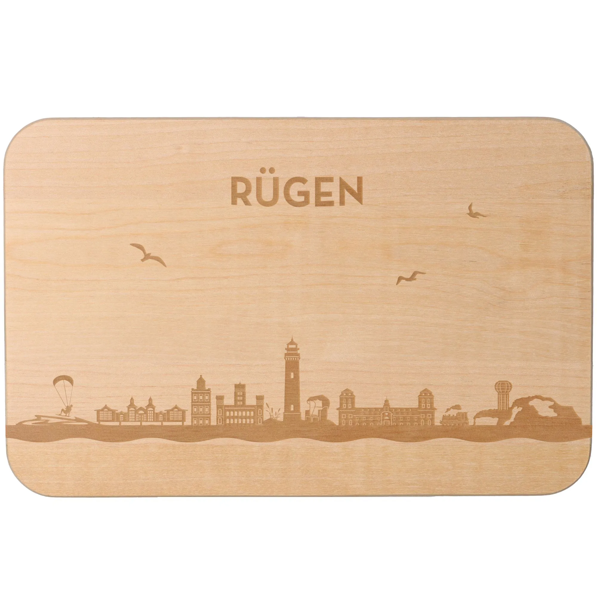 Frühstücksbrett Skyline Rügen 23cm x 15cm x 1cm