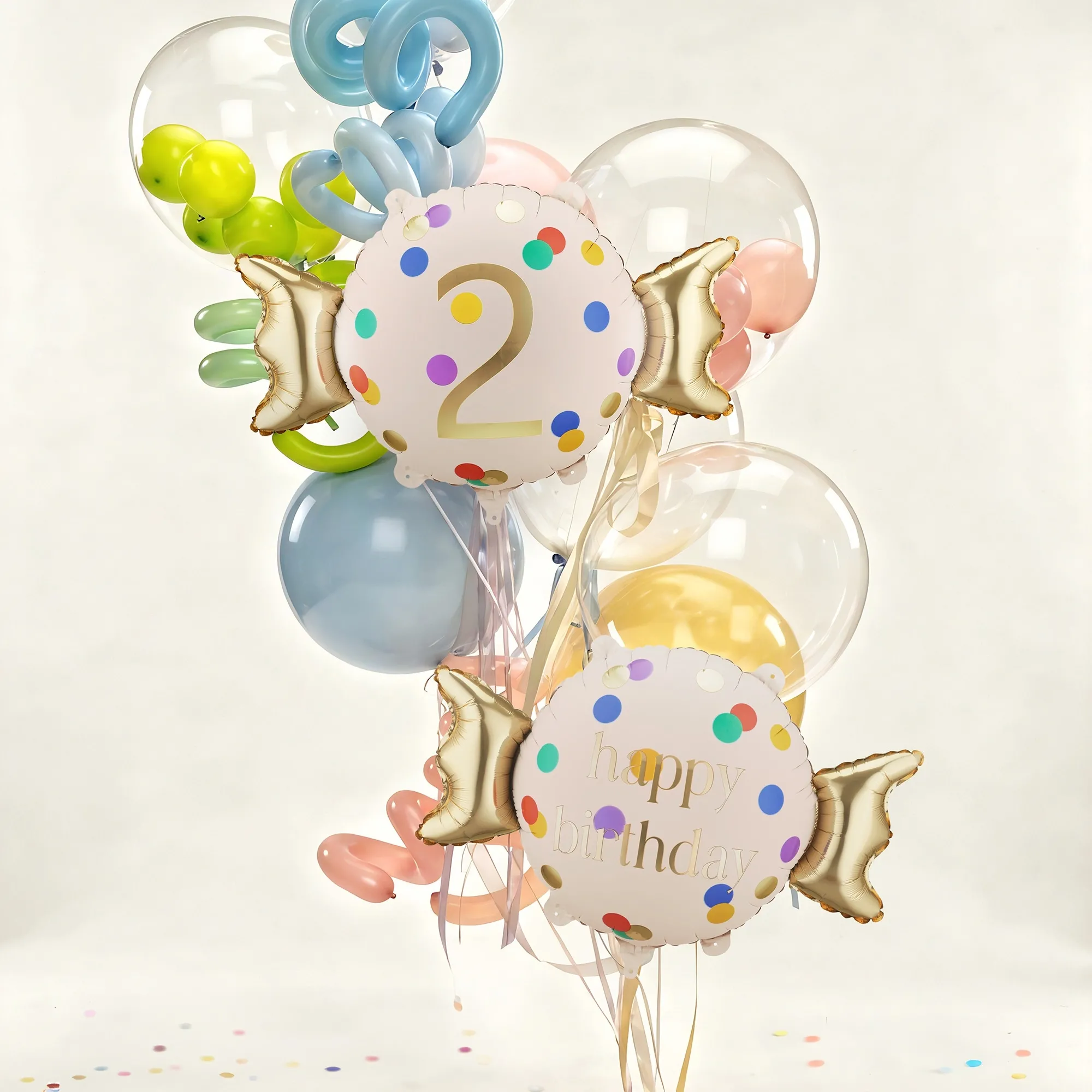balloons, birthday, 2nd birthday, konfetti, foil balloons