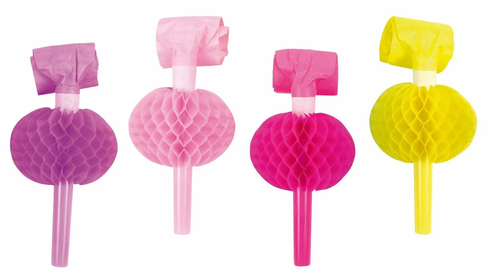 Pink - 8 Blowouts mit Wabenball