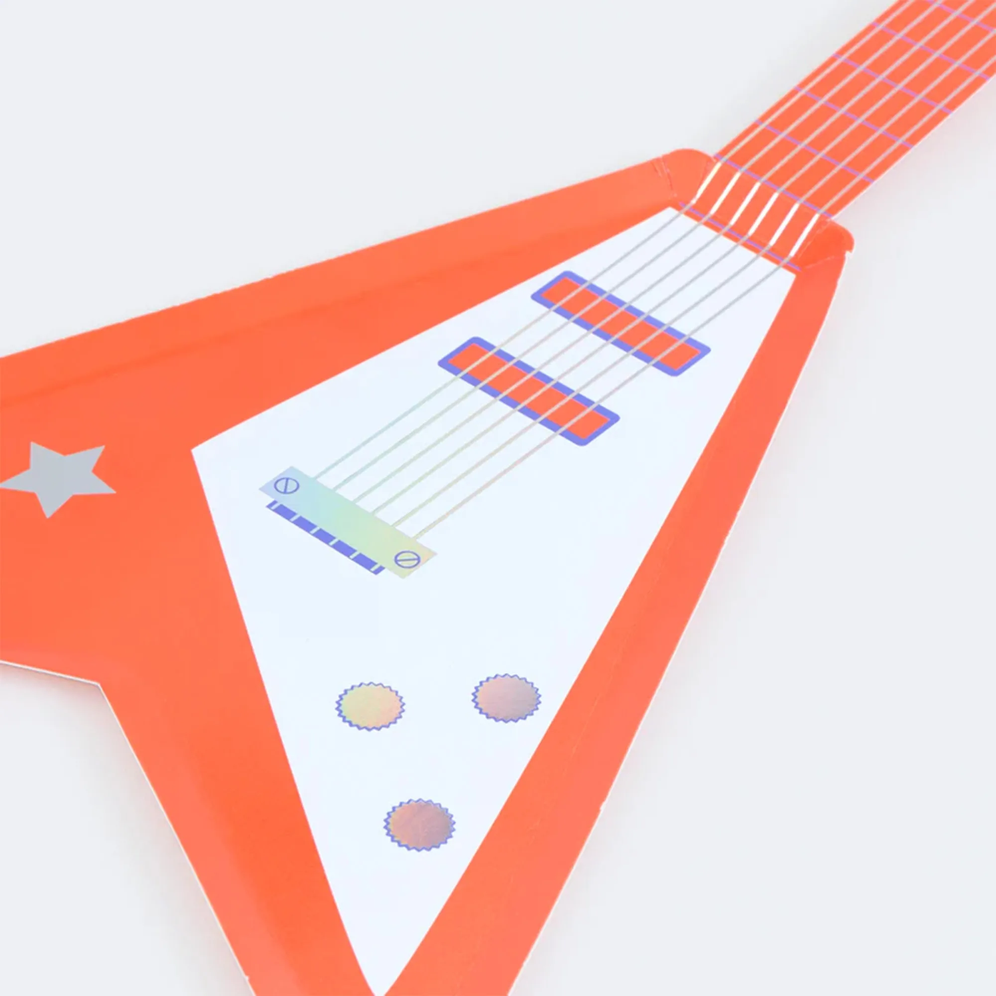 E-Gitarre, Pyramidenform, orange, Saiten, Visuelle Muster