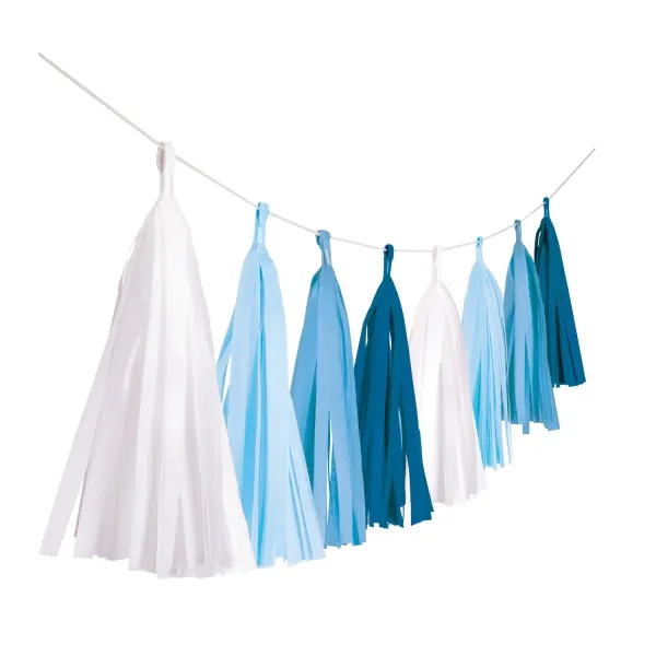 Fransengirlande Blau