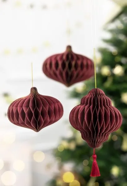 Wabenball "Ornament" mit Tassel