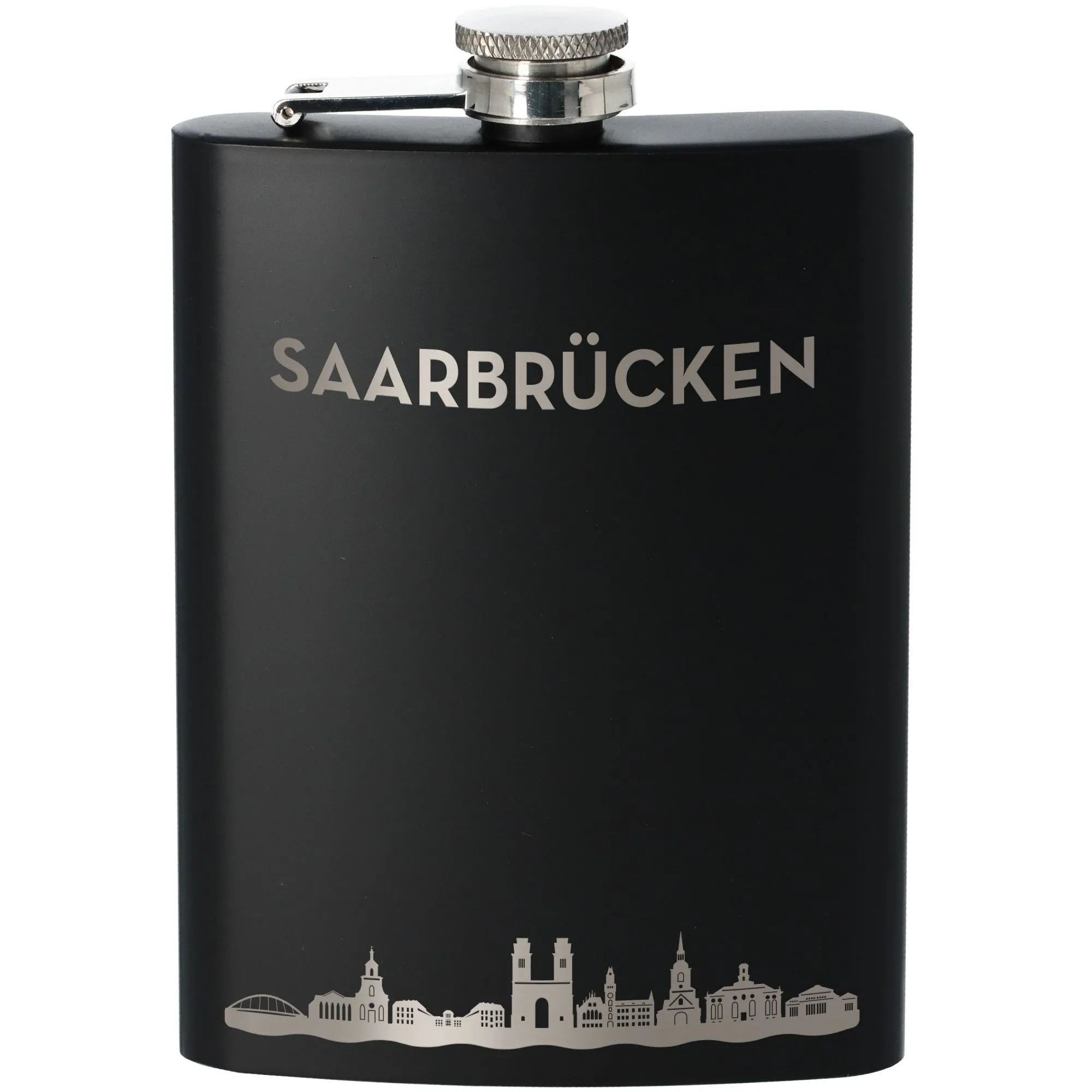 Flachmann Skyline Saarbrücken Schwarz 225ml