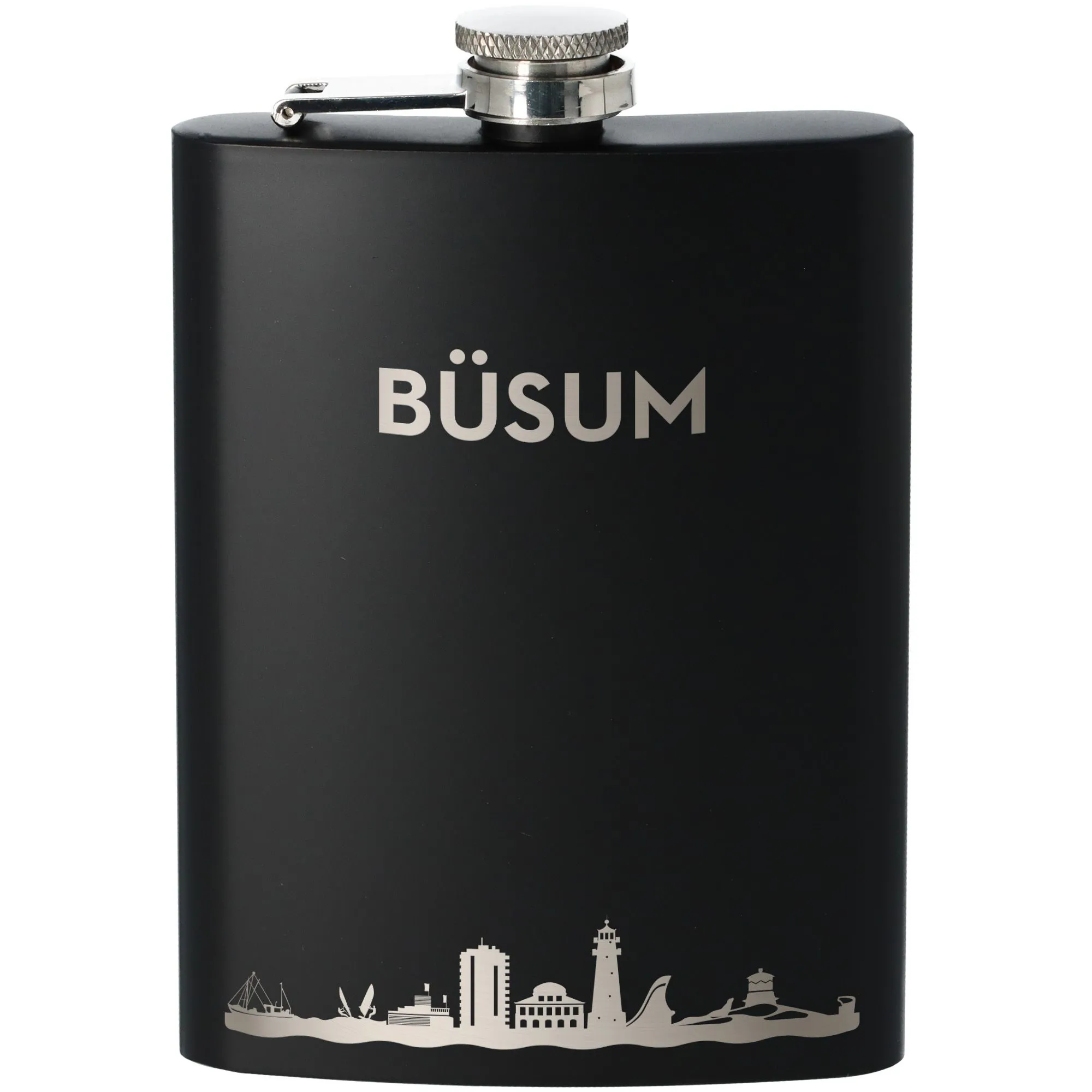 Flachmann Skyline Büsum Schwarz 225ml