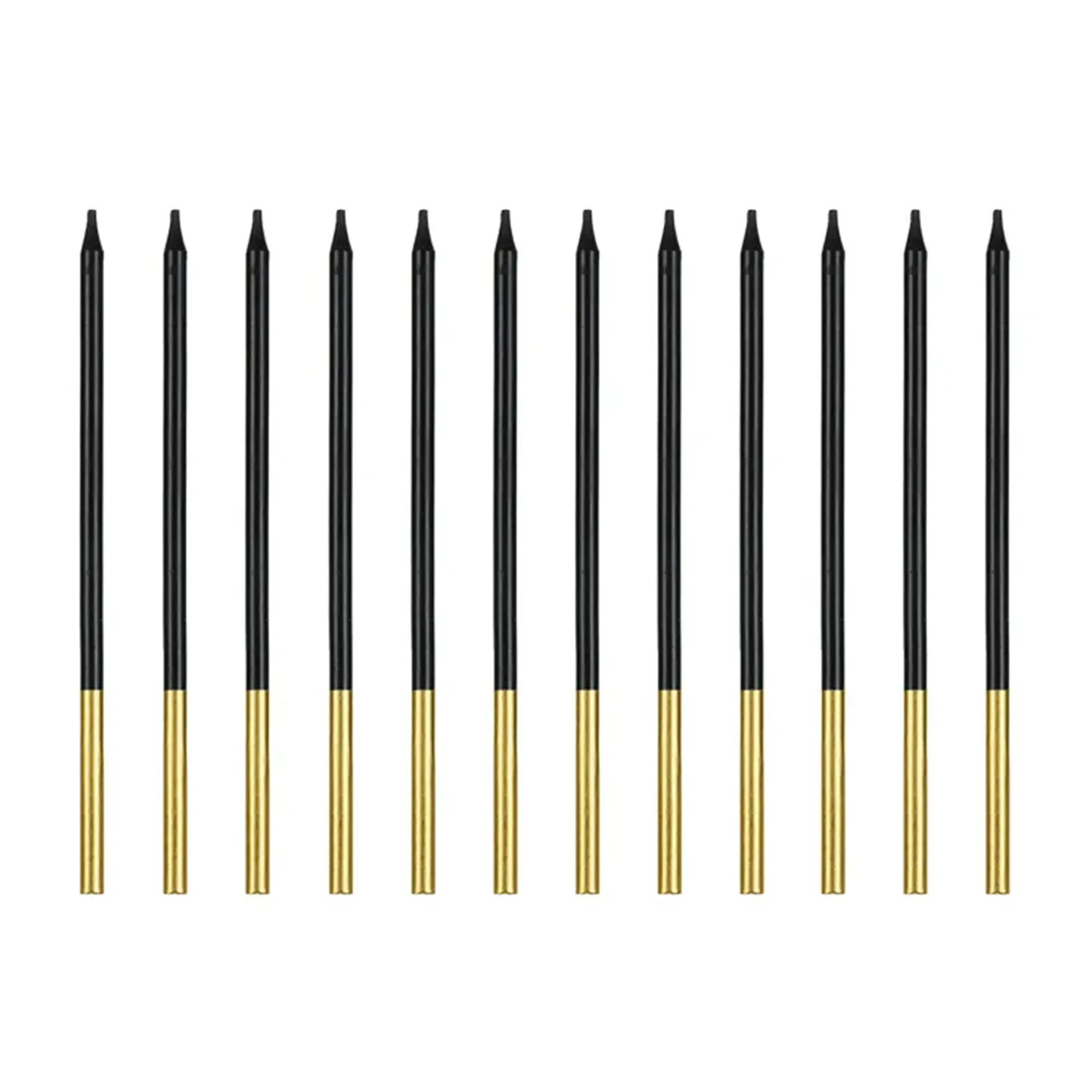 12 Geburtstagskerzen in Schwarz/Gold