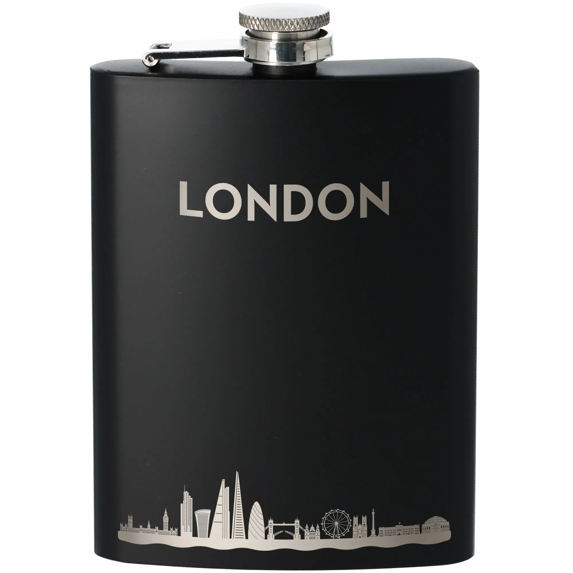 Flachmann Skyline London Schwarz 225ml
