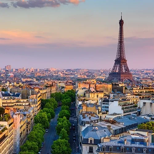 Stadtblick, Paris, Eiffelturm, Häuser, Dächer