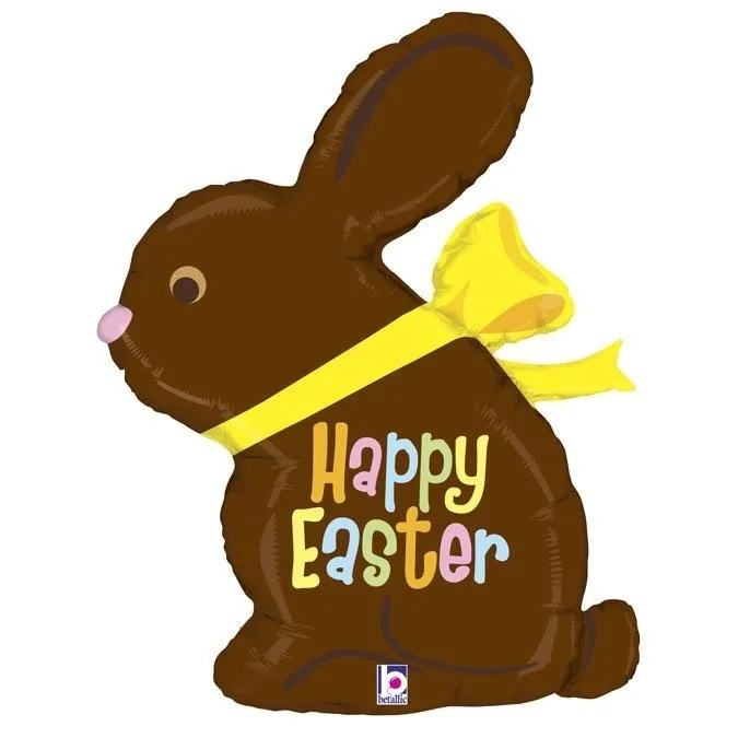 Folienballon Schoko-Hase "Happy Easter" 99cm