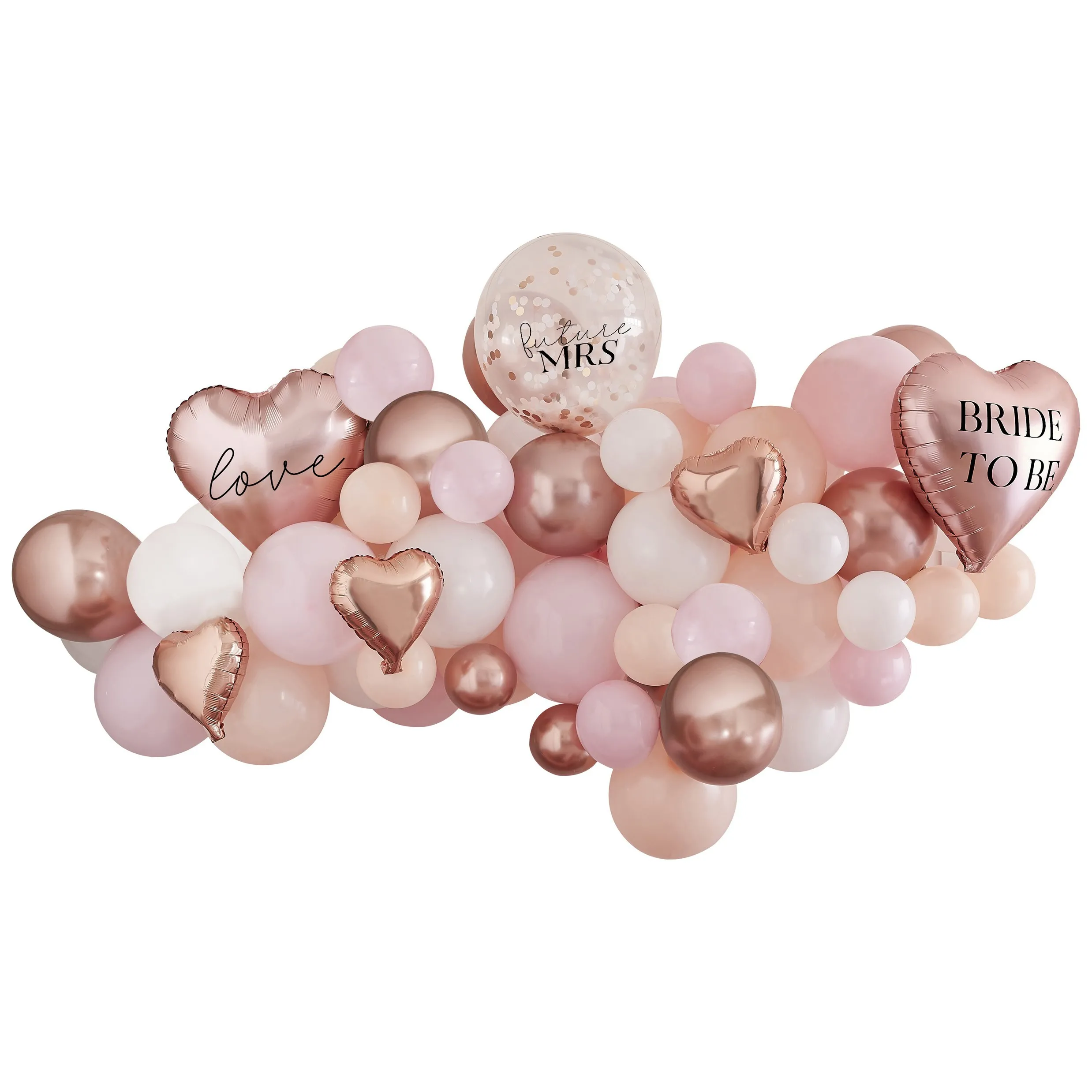 DIY Ballongirlande zum Selberbauen "Bride to be" - Roségold/Rosa/Peach/Weiß