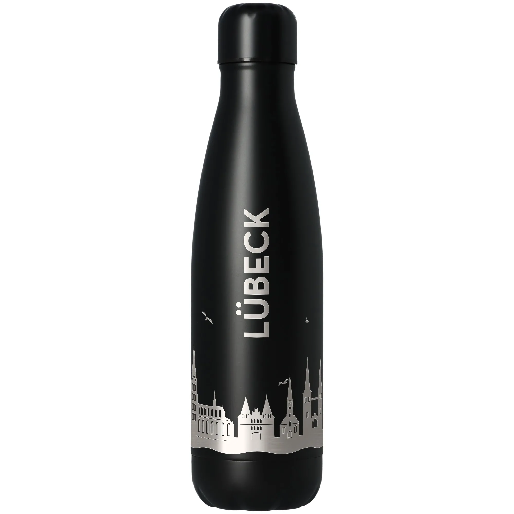 Trinkflasche Skyline Lübeck Schwarz 500ml