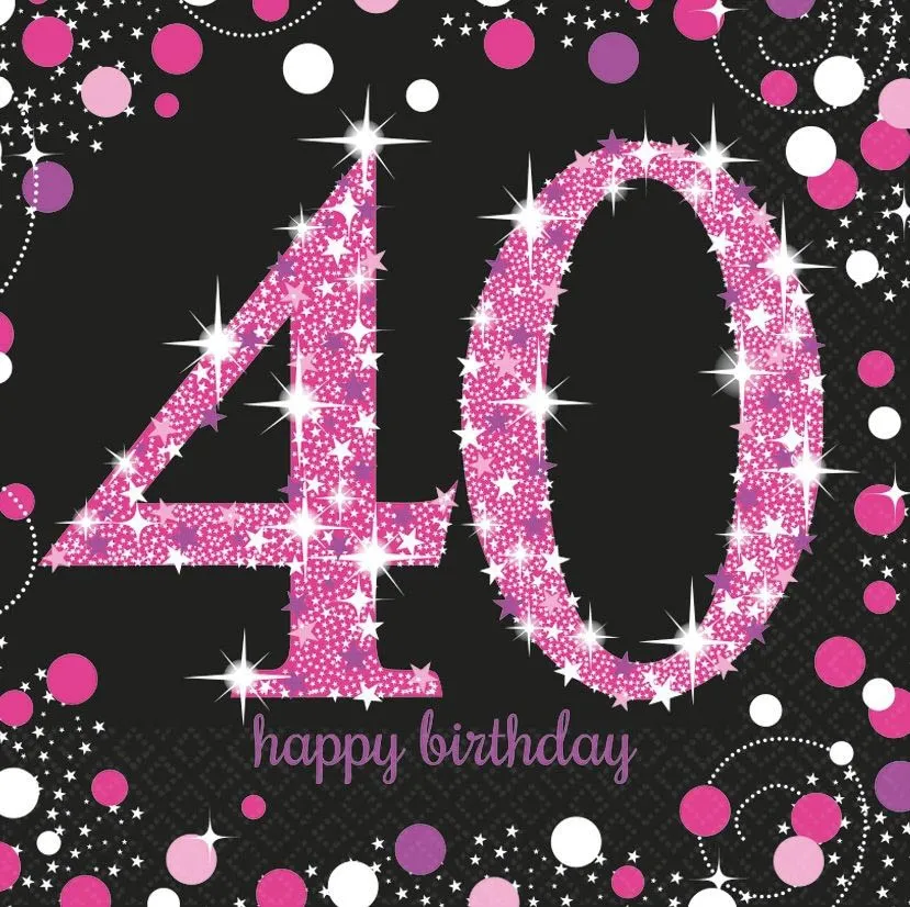 16 Servietten "40. Geburtstag"