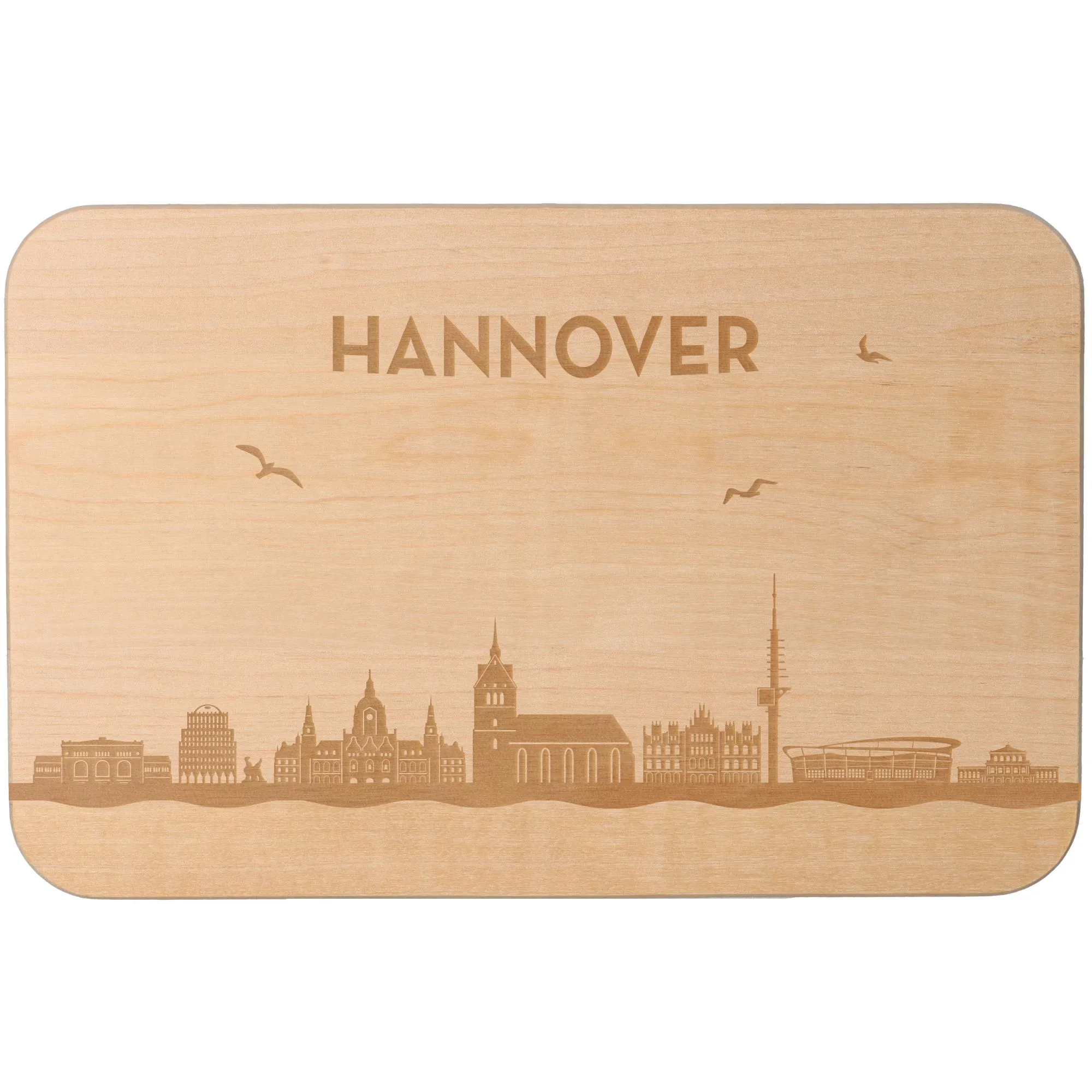 Frühstücksbrett Skyline Hannover 23cm x 15cm x 1cm