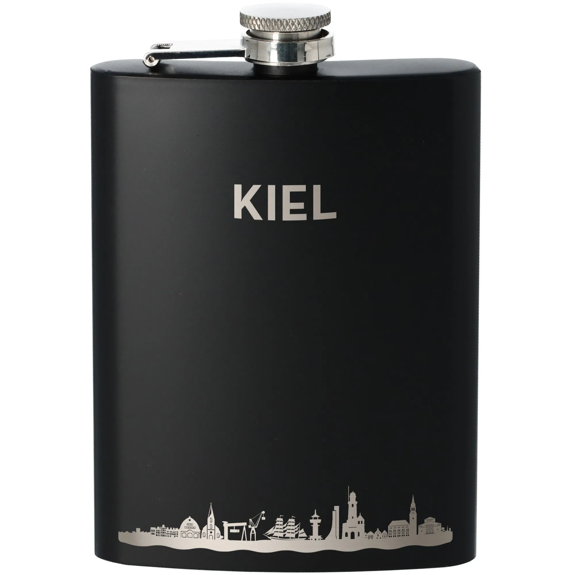 Flachmann Skyline Kiel Schwarz 225ml