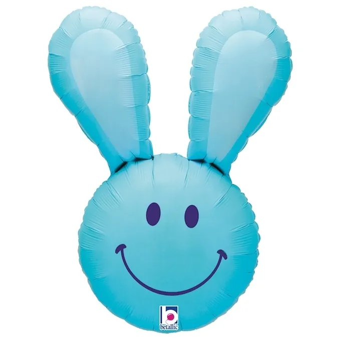Folienballon Smiley Bunny Blau 94cm