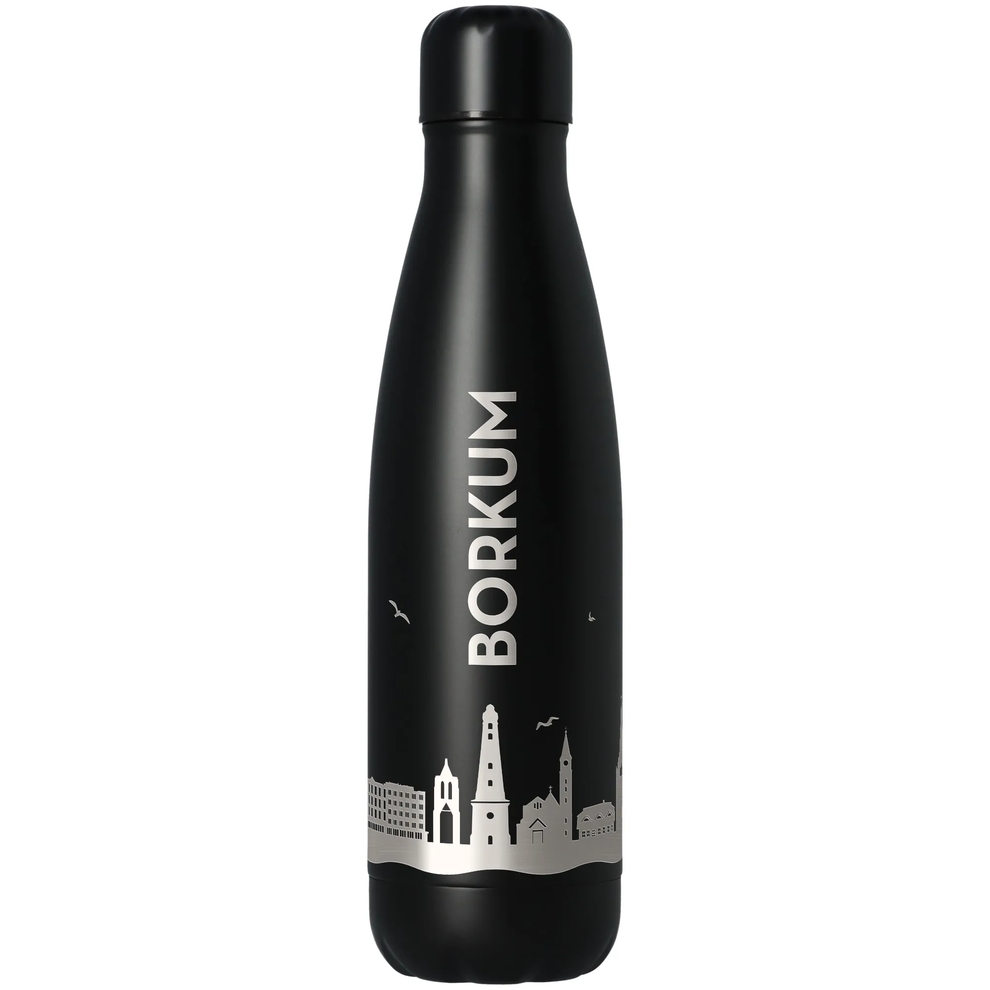 Trinkflasche Skyline Borkum Schwarz 500ml