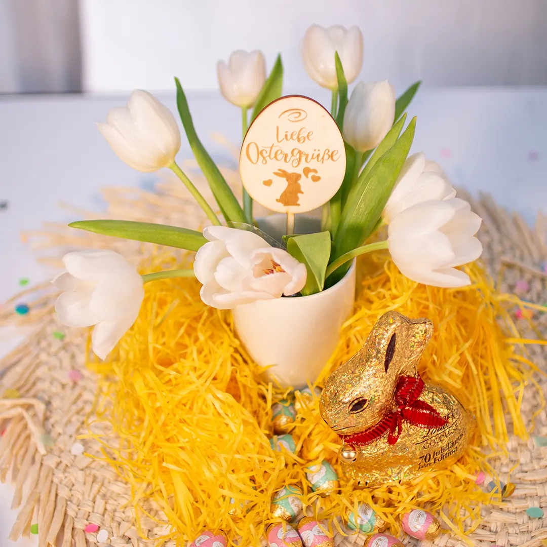 Blumenstecker "Liebe Ostergrüße"