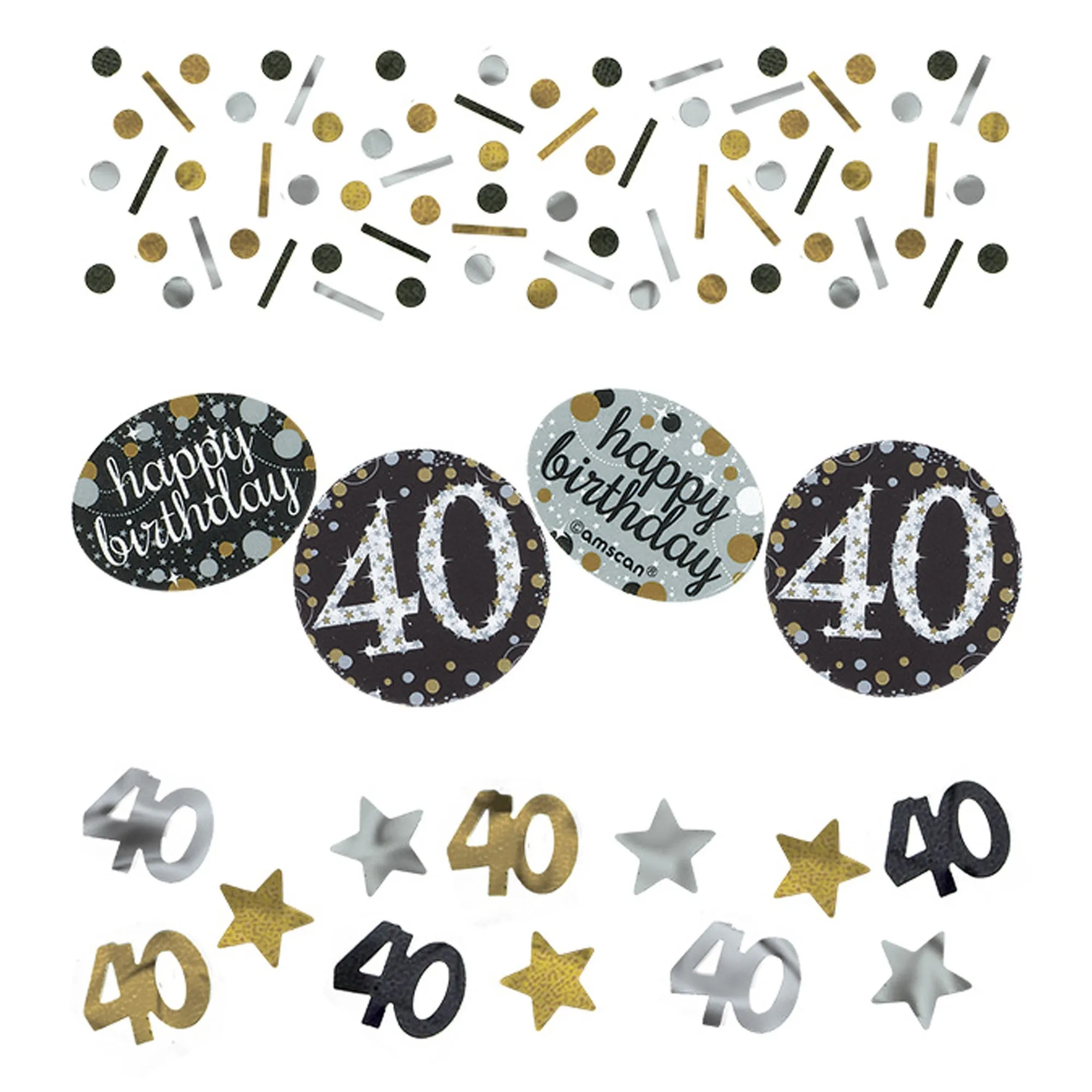 Sparkling Celebration Silber & Gold 40. Geburtstag Konfetti 34g