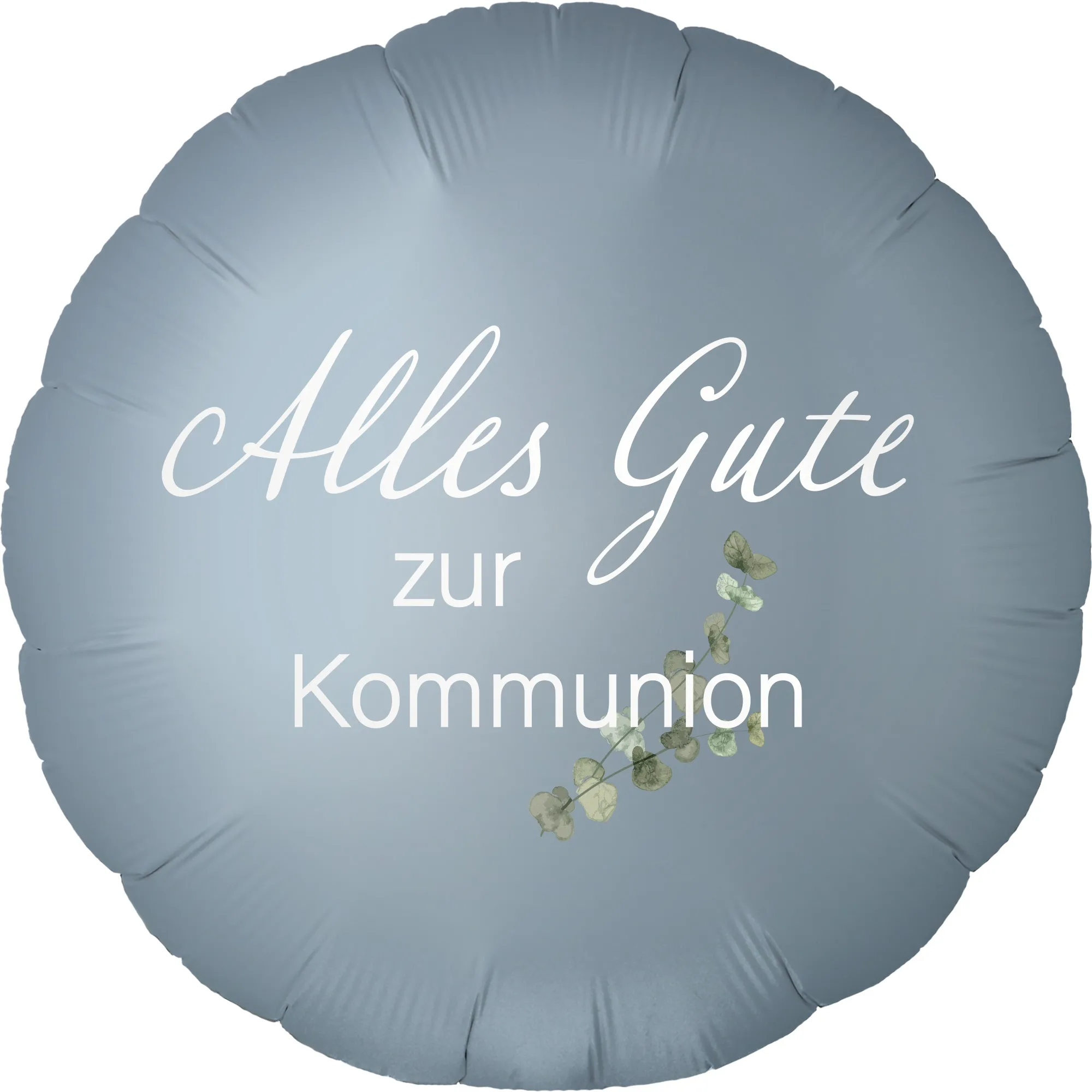 Folienballon Rund Satin Blue Jeans mit "Alles Gute zur Kommunion" 45cm