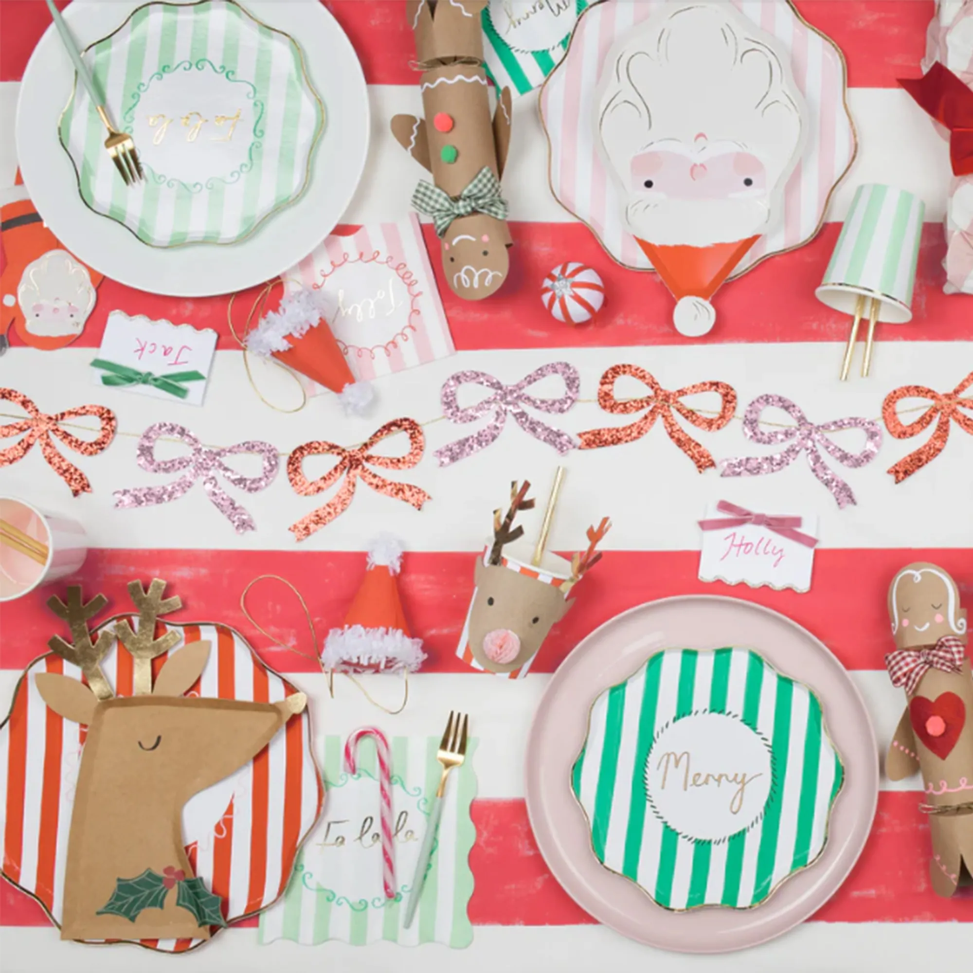 Meri Meri - 16 Servietten Weihnachten gestreift